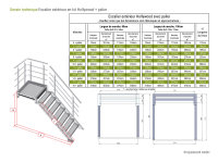 Escalier extérieur Hollywood avec palier et 1 rampe - 100cm, 292-353cm (15 marches + palier)