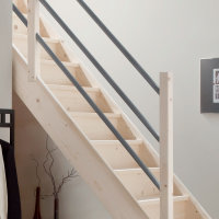 Escalier en bois Savoy 1/4 tournant avec rampe