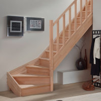 Escalier en bois Savoy 1/4 tournant avec rampe