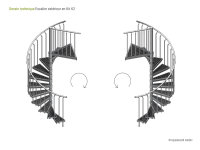 Escalier extérieur en colimaçon K2, 160cm, 288 - 376cm (15 marches + palier + tube suppl.)