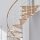 Escalier en colimaçon Caparo- 120cm, Polar-White (blanc), Hêtre clair (nature),  - 305,5cm (12 marches + palier)