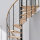 Escalier en colimaçon Caparo- 120cm, Brilliant-Black (noir), Hêtre clair (nature), 266 - 329cm (13 marches + palier)