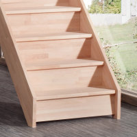 Escalier en bois Casablanca sans rampe- 74cm, hêtre massif, sans contremarches, - 280cm (13 marches)