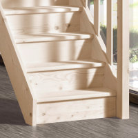 Escalier en bois Casablanca avec rampe- 52cm, épicéa massif, sans contremarches, - 280cm (13 marches)