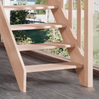 Escalier en bois Casablanca avec rampe- 52cm, épicéa massif, sans contremarches, - 280cm (13 marches)