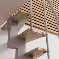 Escalier modulaire Edge PLUS - Gris argent, - 284cm (10 marches + palier)