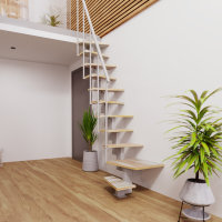 Escalier modulaire Edge PLUS - Gris argent, 300 - 356cm (13 marches + palier)