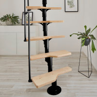 Escalier japonais modulaire Twister Brilliant-Black (noir),Hêtre massiv,-292,5cm (12 marches)