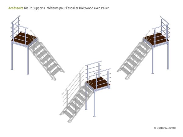 Kit - 2 Supports inférieurs pour lescalierrts inférieurs