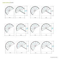 Escalier extérieur en colimaçon Gardini  - 160cm, 294 - 322cm (13 marches + palier), galvanisé