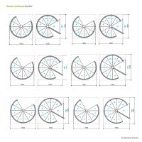 Escalier extérieur en colimaçon Gardini  - 160cm, 294 - 322cm (13 marches + palier), galvanisé