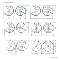 Escalier extérieur en colimaçon Gardini  - 160cm, 294 - 322cm (13 marches + palier), galvanisé
