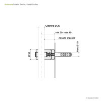 Connecteur mural pour la rampe, distance de 30 ou 40mm, galvanisé et peint noir