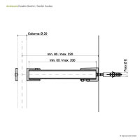 Connecteur mural pour la rampe, distance de 30 ou 40mm, galvanisé et peint blanc