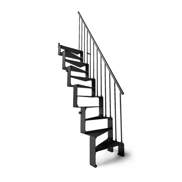 Escalier gain de Place T20, - 276cm (11 marches), peint noir