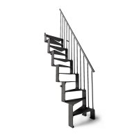 Escalier gain de Place T20, - 276cm (11 marches), peint noir