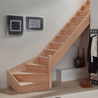 Escalier en bois Savoy 1/4 tournant sans rampe