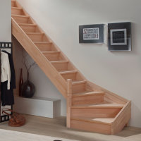 Escalier en bois Savoy 1/4 tournant sans rampe