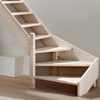 Escalier en bois Savoy 1/4 tournant sans rampe