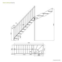 Escalier en bois Casa UP 1/4 tournant haut