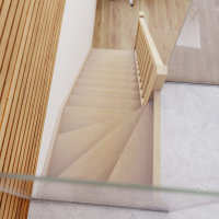 Escalier en bois Casa UP 1/4 tournant haut