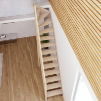 Escalier en bois Casa UP 1/4 tournant haut