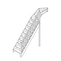 Escalier en bois Casa UP 1/4 tournant haut