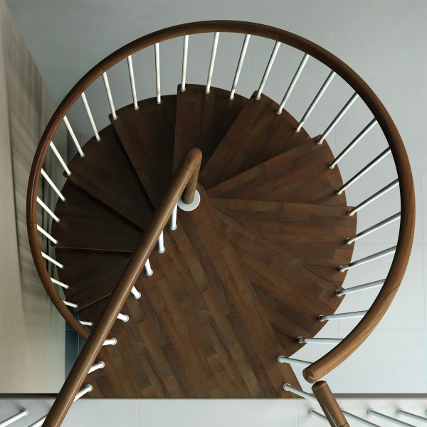 Escalier en colimaçon C20 - Bois brossé & huilé