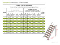 Escalier extérieur Hollywood WPC sans rampe - 80cm, 57 - 93cm (3 marches), Marron